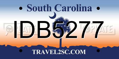 IDB5277 South Carolina License Plate