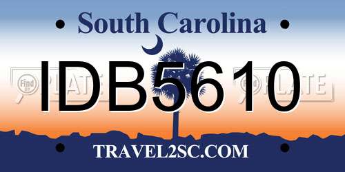 IDB5610 South Carolina License Plate