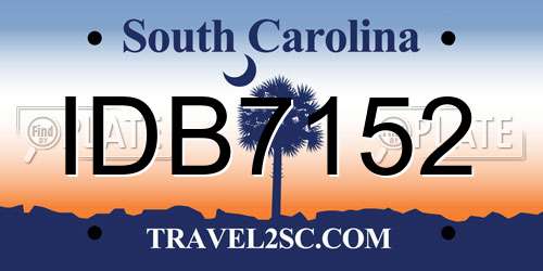 IDB7152 South Carolina License Plate