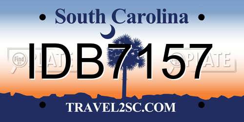 IDB7157 South Carolina License Plate