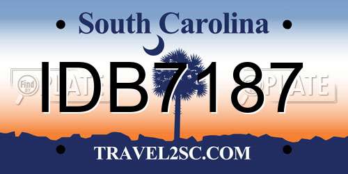 IDB7187 South Carolina License Plate
