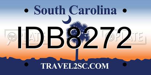 IDB8272 South Carolina License Plate