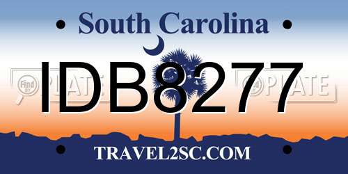 IDB8277 South Carolina License Plate