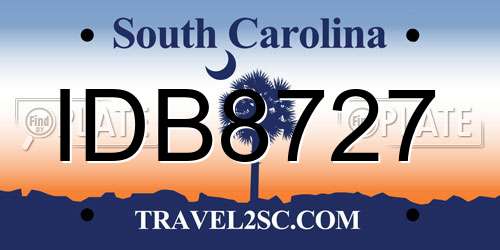 IDB8727 South Carolina License Plate