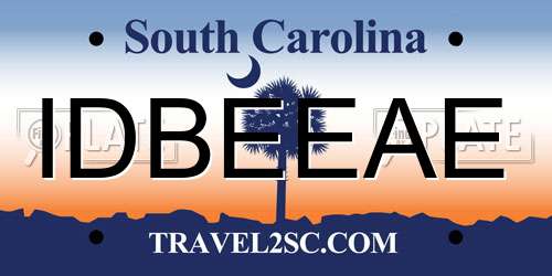 IDBEEAE South Carolina License Plate