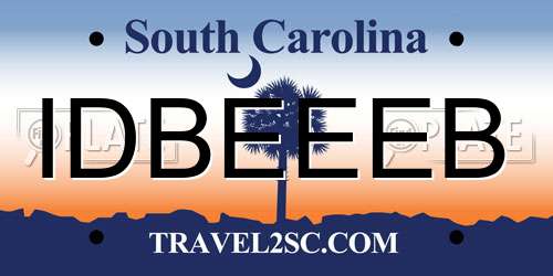 IDBEEEB South Carolina License Plate