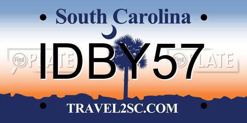 IDBY57 South Carolina License Plate