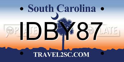 IDBY87 South Carolina License Plate
