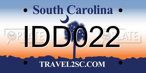 IDD022 South Carolina License Plate