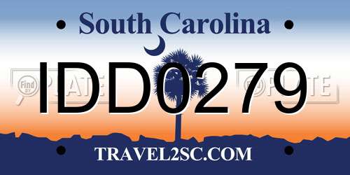 IDD0279 South Carolina License Plate