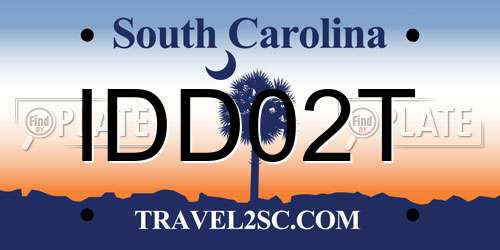 IDD02T South Carolina License Plate