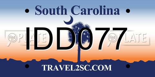 IDD077 South Carolina License Plate