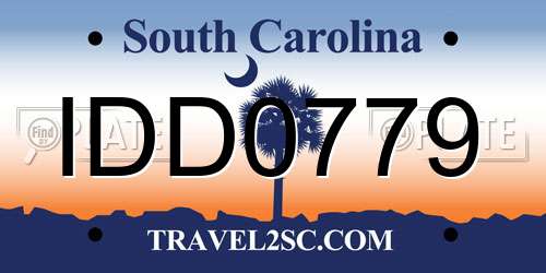 IDD0779 South Carolina License Plate