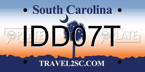 IDD07T South Carolina License Plate