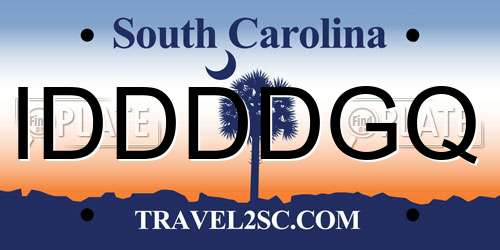 IDDDDGQ South Carolina License Plate