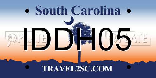 IDDH05 South Carolina License Plate