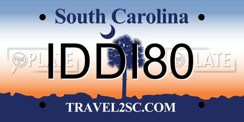 IDDI80 South Carolina License Plate