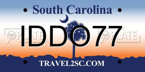 IDDO77 South Carolina License Plate