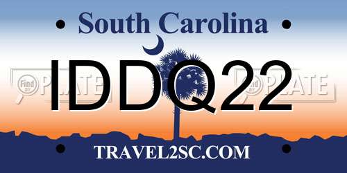 IDDQ22 South Carolina License Plate
