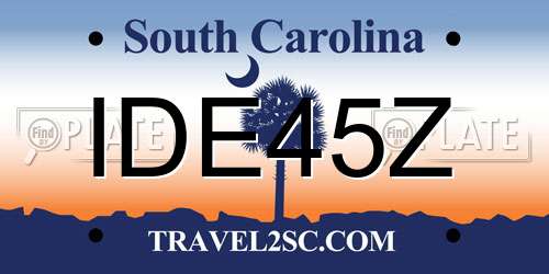 IDE45Z South Carolina License Plate