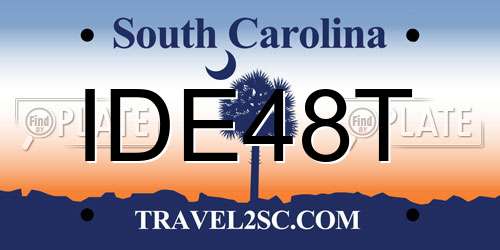 IDE48T South Carolina License Plate
