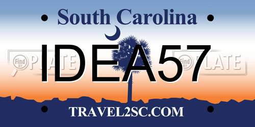 IDEA57 South Carolina License Plate