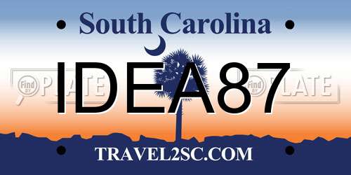IDEA87 South Carolina License Plate