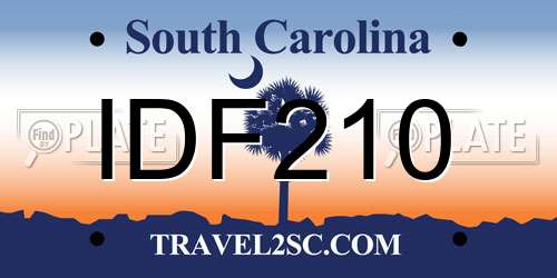 IDF210 South Carolina License Plate