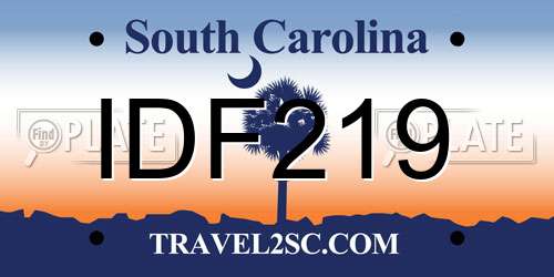 IDF219 South Carolina License Plate