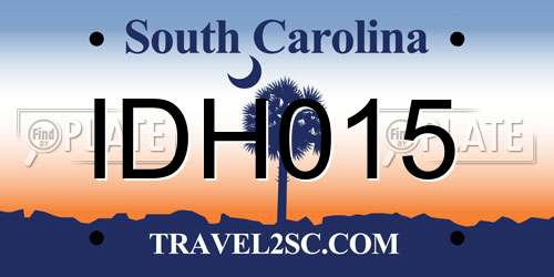 IDH015 South Carolina License Plate