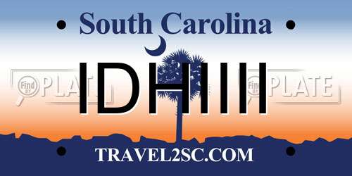 IDHIIII South Carolina License Plate