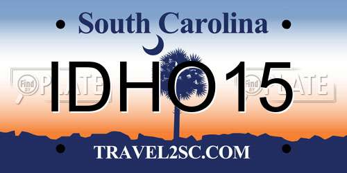 IDHO15 South Carolina License Plate