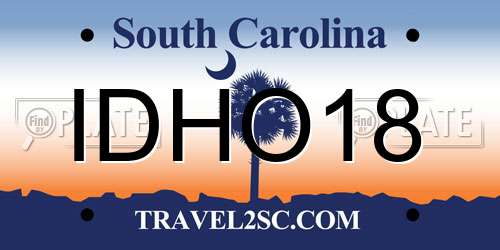 IDHO18 South Carolina License Plate