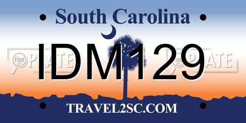 IDM129 South Carolina License Plate