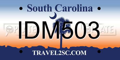 IDM503 South Carolina License Plate