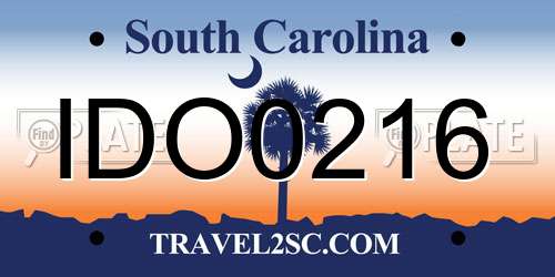 IDO0216 South Carolina License Plate