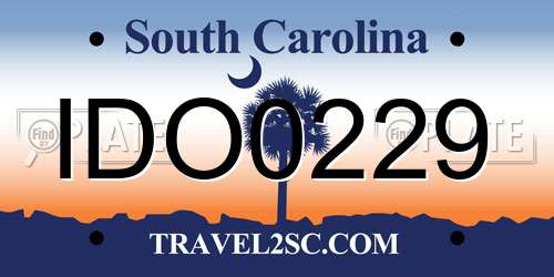 IDO0229 South Carolina License Plate