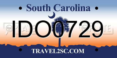 IDO0729 South Carolina License Plate