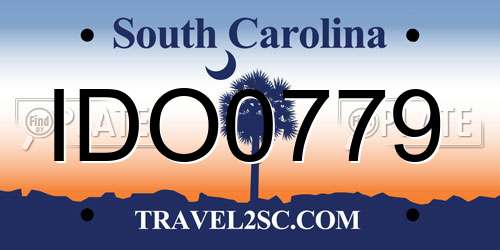 IDO0779 South Carolina License Plate