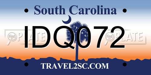 IDQ072 South Carolina License Plate