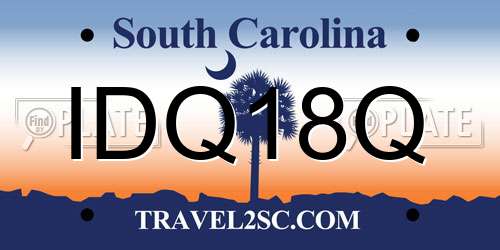 IDQ18Q South Carolina License Plate