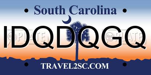 IDQDQGQ South Carolina License Plate