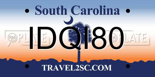 IDQI80 South Carolina License Plate