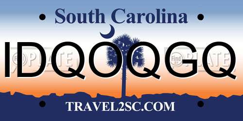 IDQOQGQ South Carolina License Plate