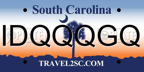 IDQQQGQ South Carolina License Plate