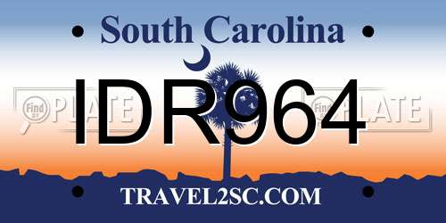 IDR964 South Carolina License Plate