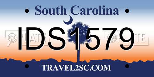 IDS1579 South Carolina License Plate
