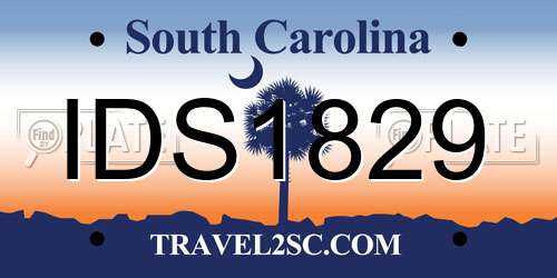 IDS1829 South Carolina License Plate