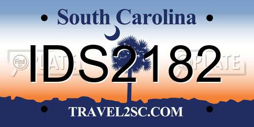 IDS2182 South Carolina License Plate