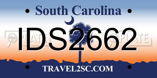 IDS2662 South Carolina License Plate